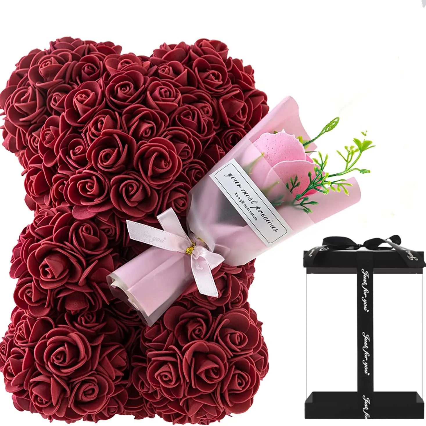 Rose Bear with Bouquet