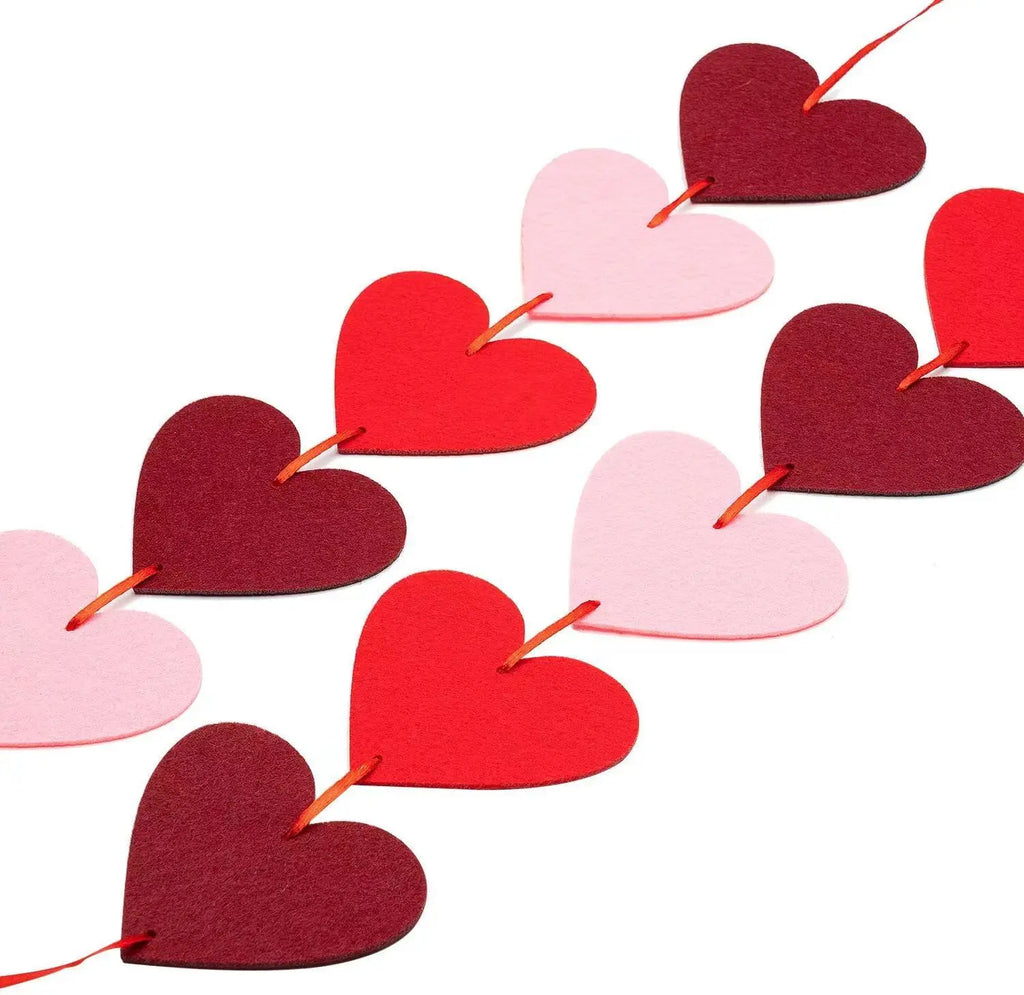 Valentine Heart Banner Garland (Red)