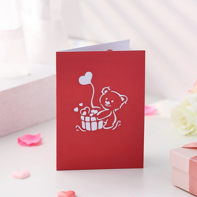 Valentine Bear Pop-Up Greeting Card