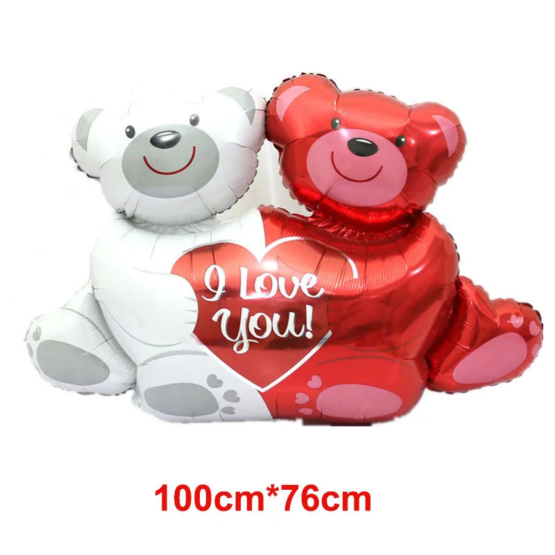 Love Bear Rose Balloon Decoration