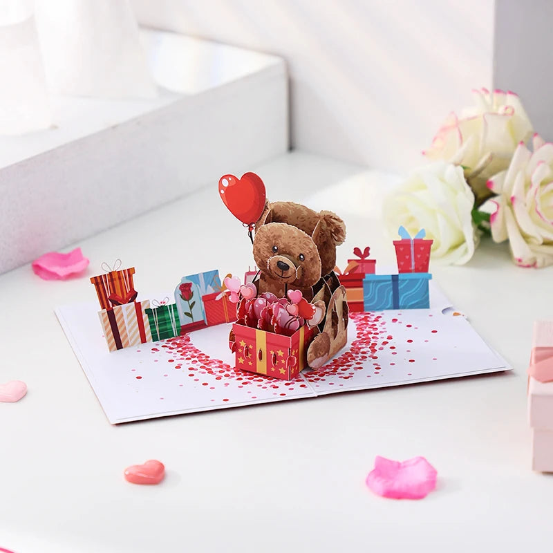 Valentine Bear Pop-Up Greeting Card