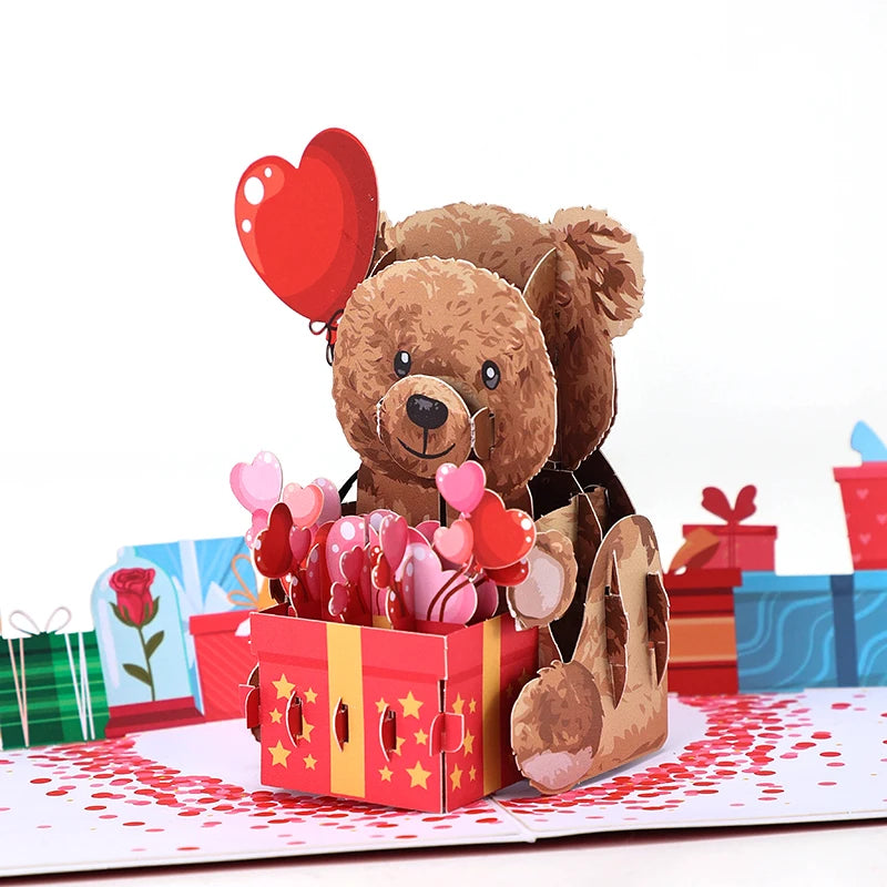 Valentine Bear Pop-Up Greeting Card