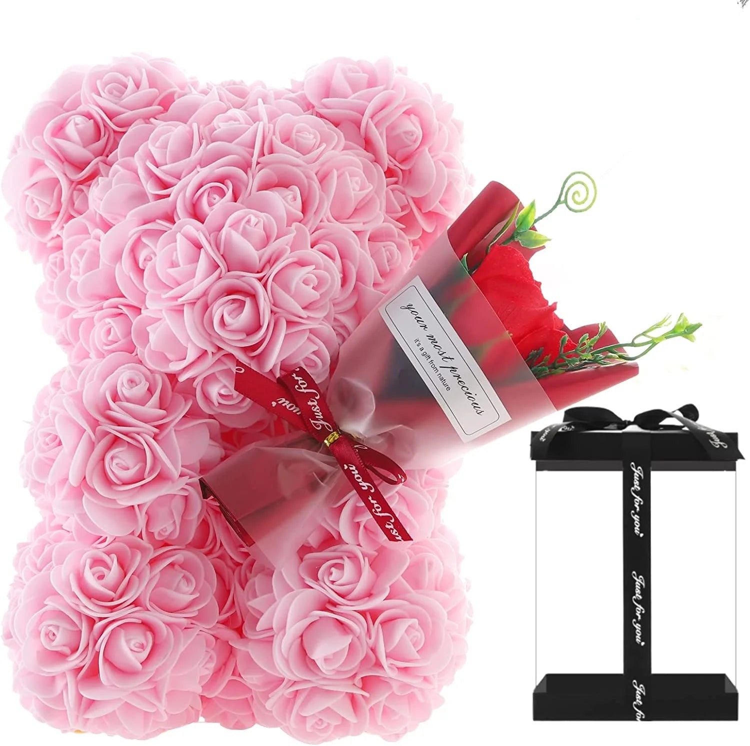 Rose Bear with Bouquet