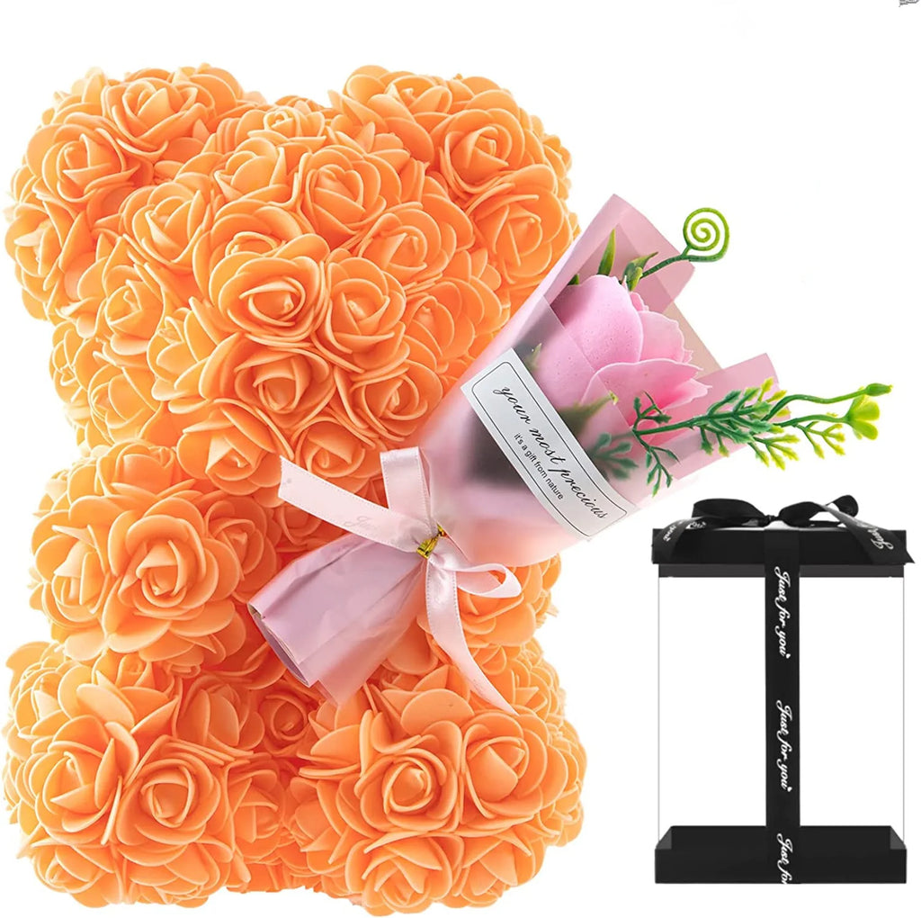 Rose Bear with Bouquet